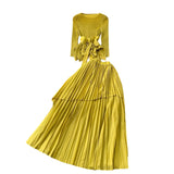 Folded T-Shirt With Irregular Hembo Skirt Dress Suit
