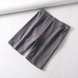 Cycling Shorts Thin Fitness High Waist Biker Shorts Summer Slim Knee-Length Bottoms Black Women's Cycling Shorts