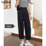 Straight Pants Women Bf Style Chic Trendy Ankle-Length Trousers Summer New All-Match College Classic Teens Pantalones