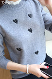 Women Turtleneck Sweater Solid Color Embroidery Cartoon Panda Bear Cute Streetwear Pullovers Knitted Female Clothes