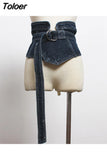 Fashion Women's Denim Belt Retro Waist Double Ring Metal Long Tail Solid Color Belt High-quality Belt 2023 New