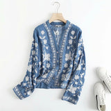 Women's New Embroidered Long-Sleeved Shirt