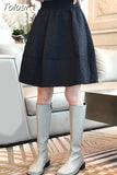 Korean Women Shirts 2023 Ropa Mujer High Waist A-line Slim Fit Jupe Temperament Jupe Casual Vintage Black Skirt