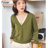 Women Fake Two Piece Knit Cardigan 2022 Winter Long Sleeves V Neck Slim Fit Sweaters Navy Blue Warm Casual Chic