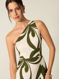 New Women's Fashion Elegant Round-Neck Knitted Dress Striped Dress Long
