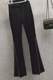 Summer New Elegant Women's Pants Set Fashion Black and White Stitched Chiffon Coat Pants Two-piece Set Female