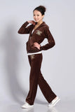 / Fall 2021 Women'S Brand Velvet Fabric Tracksuits Velour Suit Women Track Suit Hoodies And Pants Size S -
