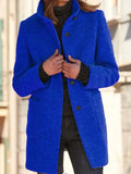 Autumn And Winter Retro Button-Collar Hair Coat Women's