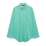 Spring And Summer New Striped Loose Shirt 3217253 Pajamas Trousers