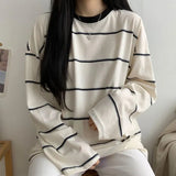 Vintage 90's Striped Oversized Long Sleeve Tee-Outfit