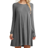 Casual Solid Womans Mini Dress Loose Simple Long Sleeve Autumn Leisure Short A-line Spring Short New 2020 Ladies