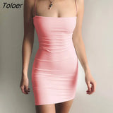 Black Strapless Dress For Woman Backless Bandage Bodycon Mini Dress Women Casual Party Halter Dress Summer Cotton