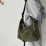 Washed Large Canvas Crossbody Bag-Outfit