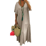 Spring Summer WISH New V-Neck Irregular Multi-Color Multi-Code Long