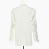 Spring New Superweight Workers Splicing Pressure Folded Fairy Suit Coat Top Female
