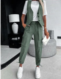 Fashion Casual Striped Printed A Vest Suit Women's