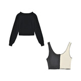 Big Hollow Long Sleeve Tee Cloak Pullover T-shirt And Matching Set Slim Crop Top Streetwear Fashion Tracksuit Sexy T