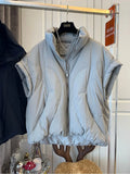 2022 Winter Women's Ultra Light Down Vest Oversized Warm Jacket Female Sleeveless Down Ves Windproof
