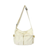 Women's School Messenger Bags For Women Shoulder Ladies Designer Handbag Solid Large Capacity Casual Canvas Shoulder Female