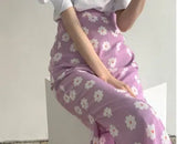 Girls Summer blouse women suit shirt short sleeves Tops high waist long print A Line skirts two piece suits Sell