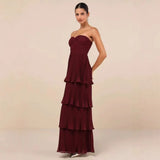 Women's New Breast-Laminated Folded Evening Dress