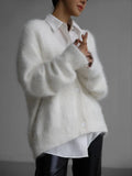 Hot Spring And Autumn Imitation Sting Cardigan Women Lazy Wind Loose Sweater Jacket Soft Long-Sleeved Knitted