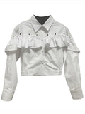 Wind Top Women 2025 Spring New Temperament Elegant Comfortable Leisure Body Loaf Side Short Shirt
