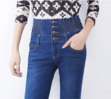 Jeans for Women Mom Jeans Plus Size Winter Warm Elastic High Waisted Skinny Jeans Woman Pencil Pants Office