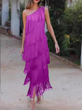 Eso-Shouldered Asymmetric Dress 2025 Spring And Summer