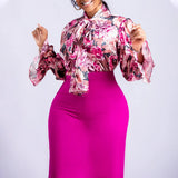 Women's 2025 New Fashion Print Strapped With Long-Sleeved Shirt Skirts