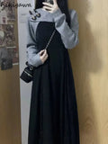 Clothes 2 Piece Set for Women Fashion Dresses Outfits Cropped Tops Slim Fit Sling Dress Sets Roupas Femme Korean Suit