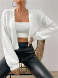 And Winter New Loose Plush Short Knitted Cardigan