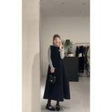 Small Fragrant Wind Wood Ear Half High Collar Bottom Shirt Folded Folded Bud Vest Skirt