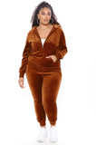 Plus Size Casaul Solid Hoodies And Pant