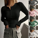 Autumn And Winter Wishebay Women's New Button Ribs Knitted
