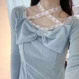 Party Lace Lolita Fairy Dress Women Blue Bow Japanese Mini Kawaii Party Dresses Female 2022 Spring Princess Korean Fashion Sexy
