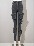 Fashion Women Jeans High Elastic Slim Lower Leg Zipper Can Be Opened To Become Denim Flared Pants Spring 2023 New