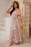 Off-Shoulder Fold-Over Belted Maxi