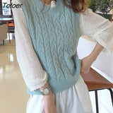 Sweaters For Women Fashion 2022 New Autumn Winter Clothes Casual Plaid Sweater Vest Women Pullovers White Loose Gray