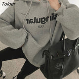 Printed Aesthetic Thicker with Hat Hoodies Women New Pullovers Loose Tops Korean Style Streetwear Trendy Chic