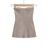 Throttling Knitted Vest 2025 Spring Sexy Shoulder High Bullet-Tendered Women's