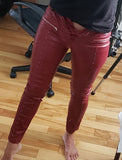 Pants Women Faux Leather Slim Fit Pant Spring Autumn Streetwear Middle Waist Motorcycle Long Legging Skinny Pants Trousers