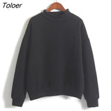 Wholesale M-XXL Cute Women Hoodies Pullover 9 Colors Autumn Coat Winter Loose Fleece Thick Knit Sweatshirt