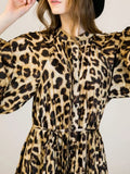 Causal Slim Print Temperament Mini Dress For Women Round Neck Long Sleeve Straight Loose Fashion Dresses Female