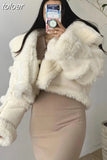 Colorblock Lapel Lambswool Jacket For Women Long Sleeve Women's Casual Short Coat Female Fashion Clothing Winter