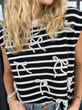 Wind Bows Short-Sleeved Knitted Shirt Lady