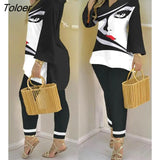 Piece Sets Womens Outifits Bell Sleeve V-Neck Casual Top & Pants Set Fashion Long Sleeve Suit Elegant Chic Daily
