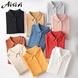 Pullovers women's knitted jacket Sweaters cardigan for women jumper Turn Down Collar knitting Tops Female plus