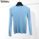 winter clothes Knitted woman sweaters Pullovers spring Autumn Basic women's jumper Slim women's sweater cheap pull long