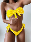 Toloer 2023 Ladies Swwear Dot Print Sexy Bikini Part Bikini-Outfit